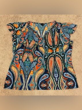 East 5th V-neck Paisley Print Blouse